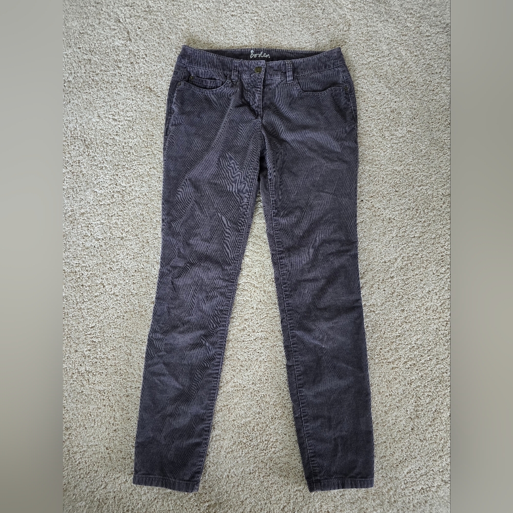 Boden Gray Lavender Corduroy Pants womens Size US 6P Mid Rise